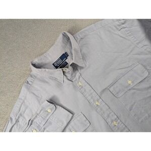 Polo Ralph Lauren Whitfield Shirt Mens XL Gray Cotton Work LS Button Down